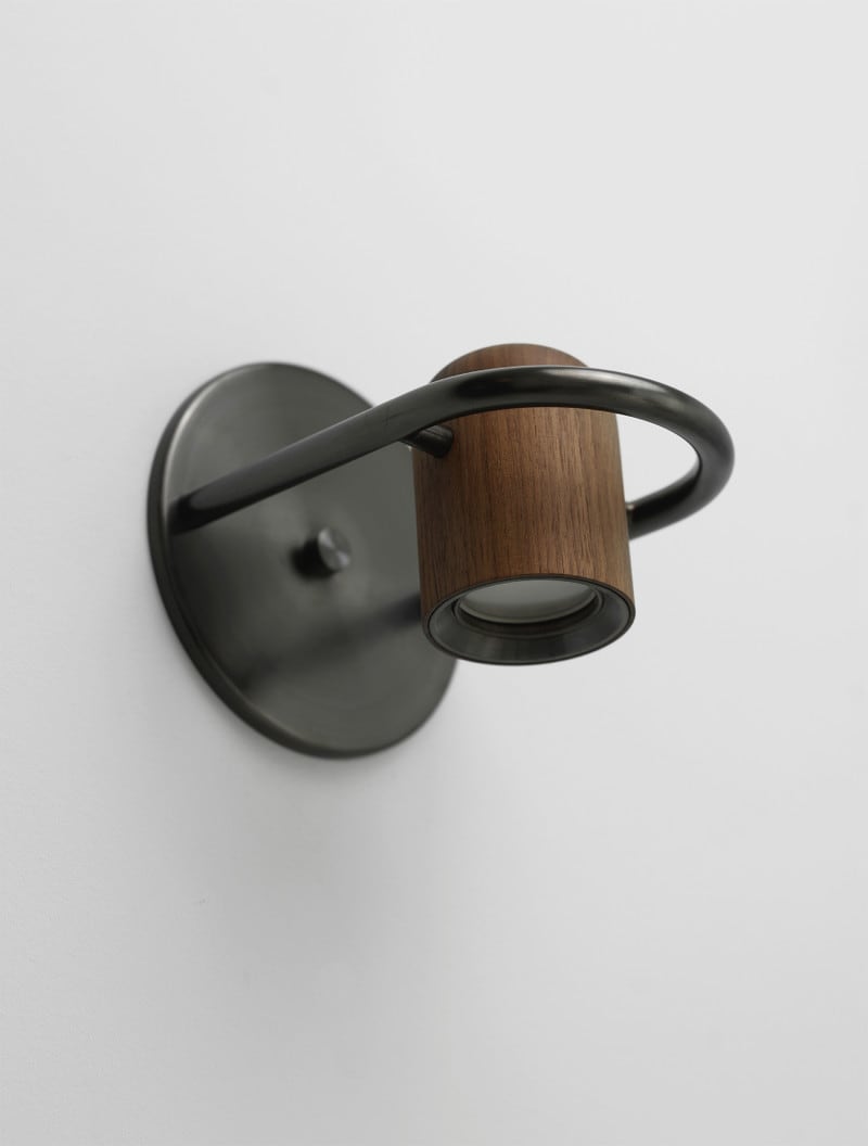 Pivot shown in Blackened Brass, and Black Walnut Socket
